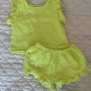 Pink Chicken Lime Green Kids Matching Set